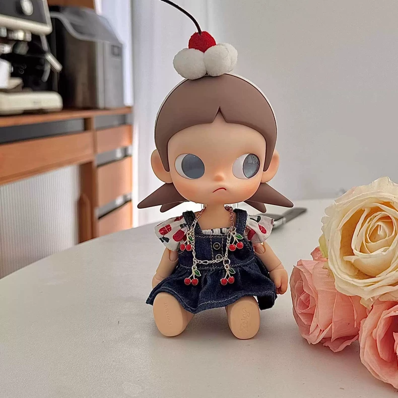 Zsiga BJD 1/8 Cherry Blossom Outfit: Elegant T-Shirt & Denim Dress Set for Dolls - Image 1