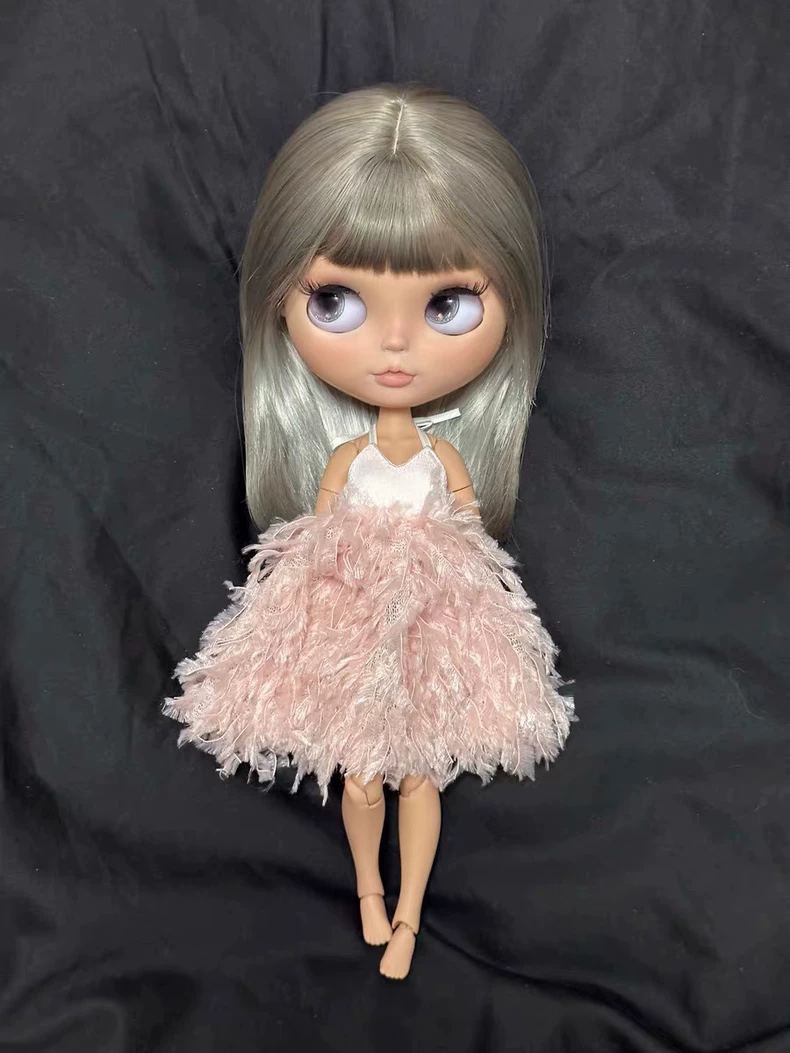 Chic Zsiga BJD 1/8 Doll Outfit: Elegant Dress, Hat & Bag Set – Customizable in White or Pink - Image 2