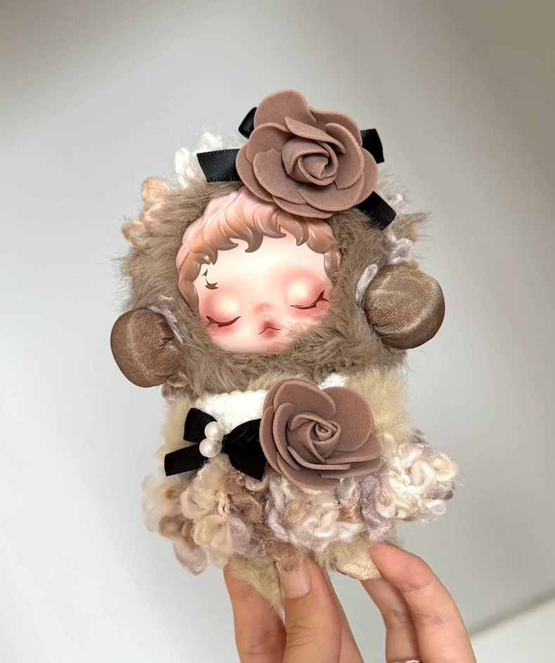 Luxury Skullpanda Doll Outfit: Plush Floral Design with Pearl Accents for Collectors - Image 2