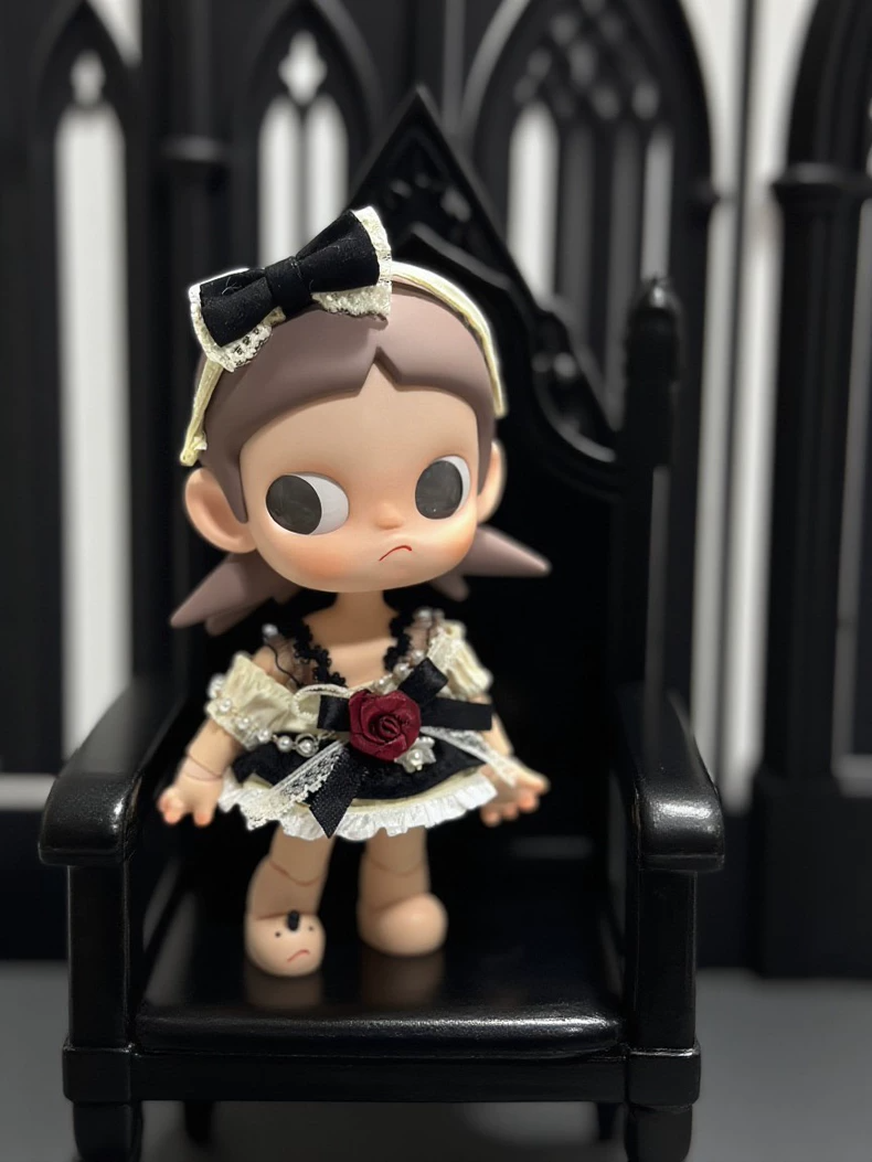 Zsiga BJD 1/8 Elegant Outfit: Butterfly Knot, Rose Brooch & Pearl Chain – Premium Doll Dress - Image 3
