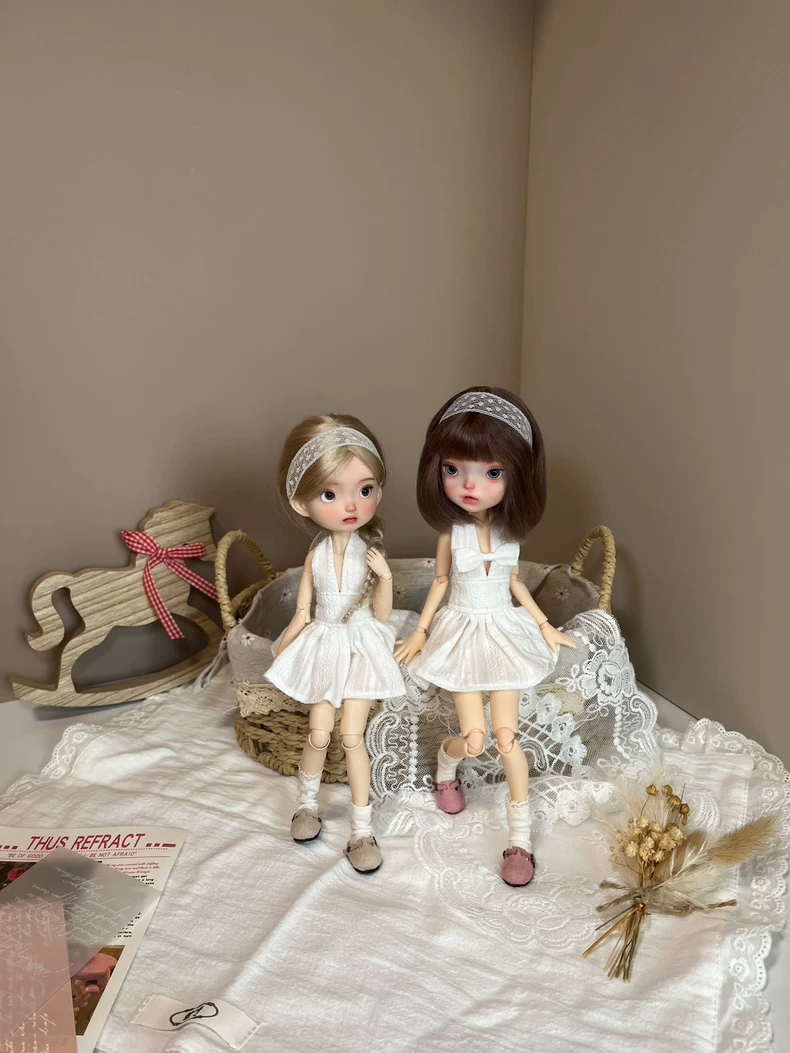 Blythe Doll White Lace Dress Ensemble OB22 OB24 Size Collector Premium Outfit with Headband & Bow Options - Image 4