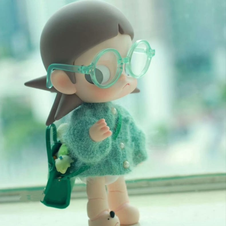 Zsiga BDI 1/8 Cozy Green Knit Outfit w/ Glasses & Handbag - Premium Doll Clothes - Image 1