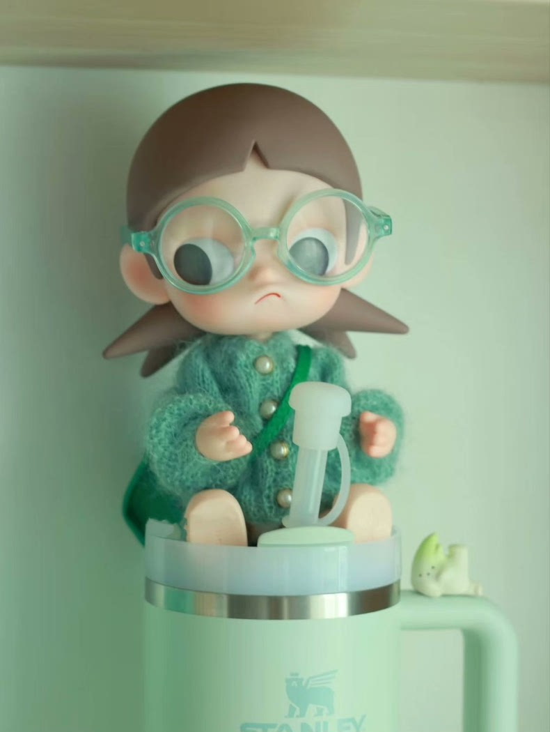 Zsiga BDI 1/8 Cozy Green Knit Outfit w/ Glasses & Handbag - Premium Doll Clothes - Image 2