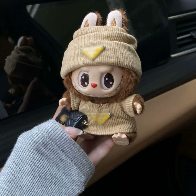 Charming LABUBU Doll Outfit: Purple Hat, Cozy Sweater & Stylish Accessories - Image 6