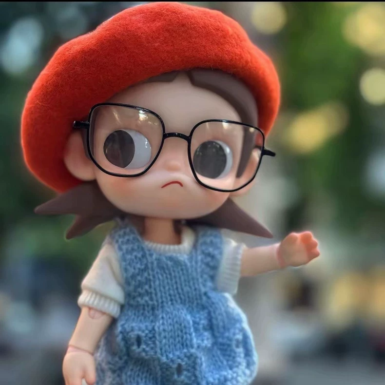 Zsiga BJD 1/8 Doll Outfit - Blue & Orange Thematic Ensemble with Glasses, Hat, Top & Skirt for Collectors - Image 1