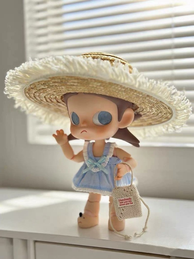 Zsiga 1/8 BJD Pastel Blue Butterfly Knot Dress Set w/ Hat & Bag - Premium Collector Outfit - Image 1