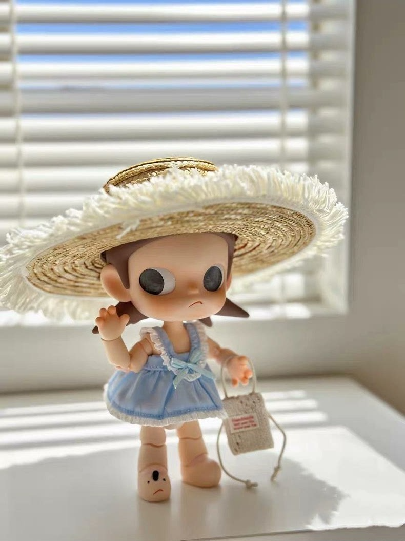 Zsiga 1/8 BJD Pastel Blue Butterfly Knot Dress Set w/ Hat & Bag - Premium Collector Outfit - Image 2