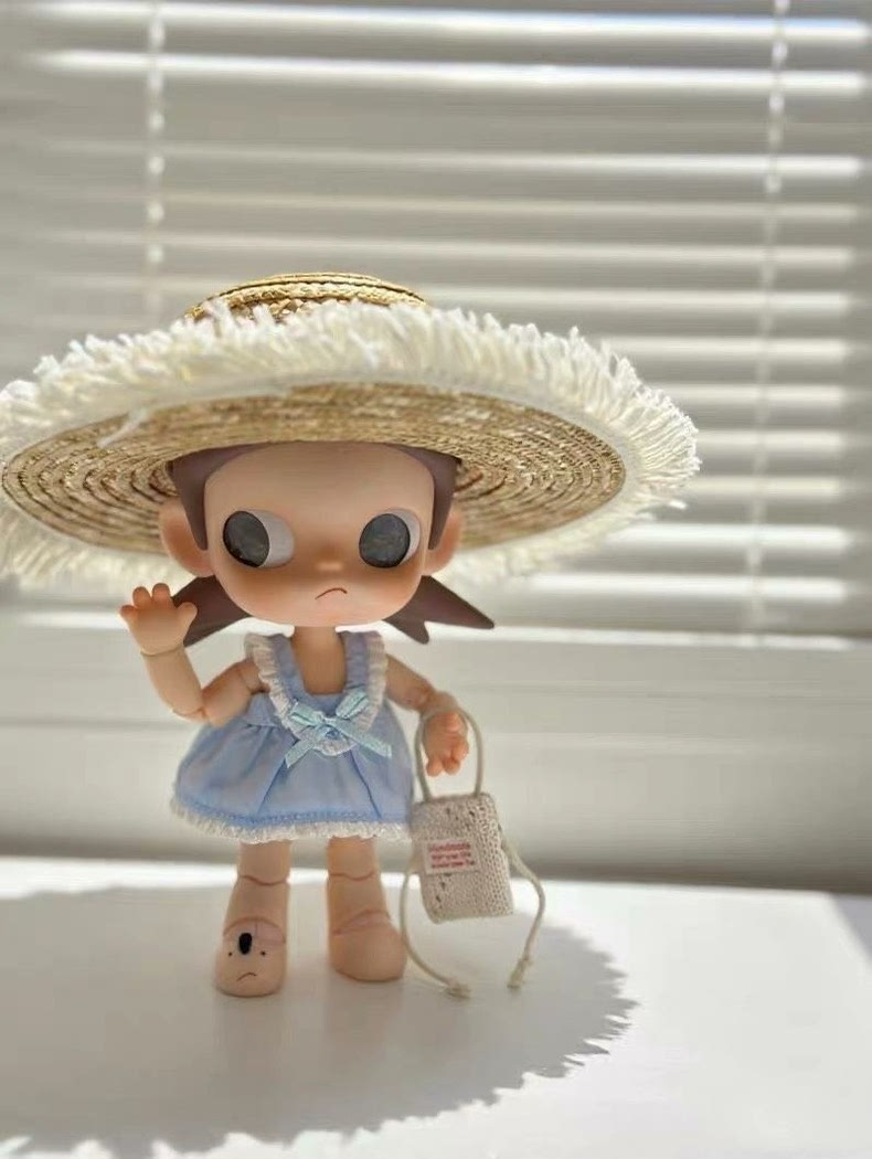 Zsiga 1/8 BJD Pastel Blue Butterfly Knot Dress Set w/ Hat & Bag - Premium Collector Outfit - Image 4
