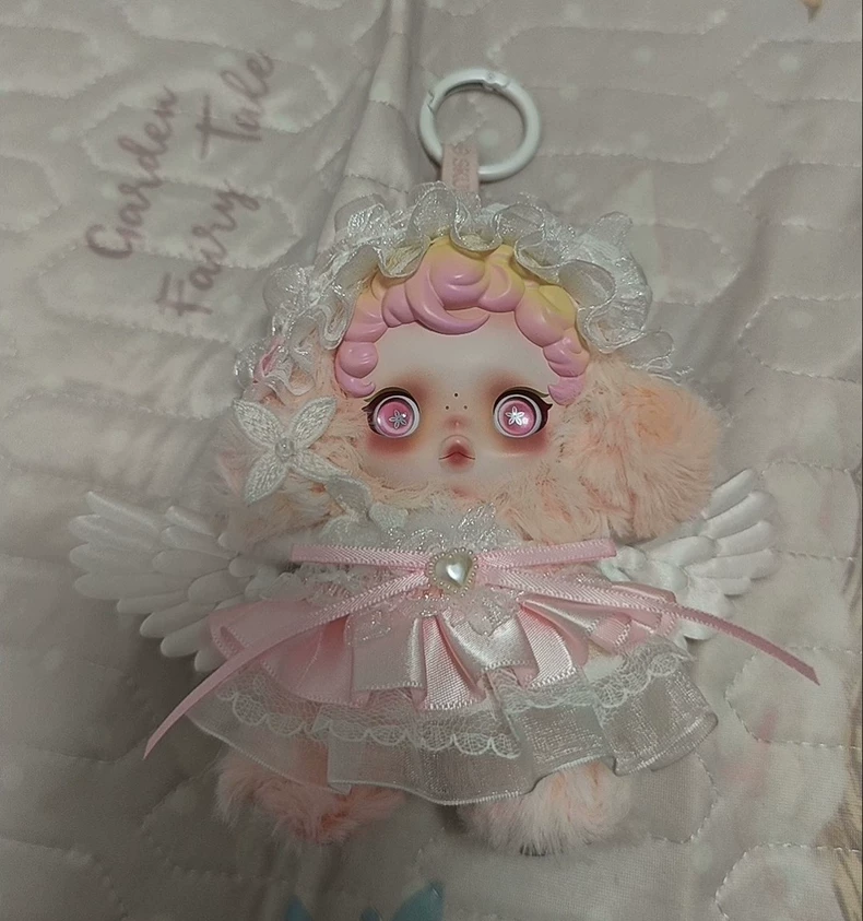 Exquisite Skullpanda Winter Symphony Outfit – Angelic Lace Dress with Wings, Pastel Collectible Fashion - Image 6
