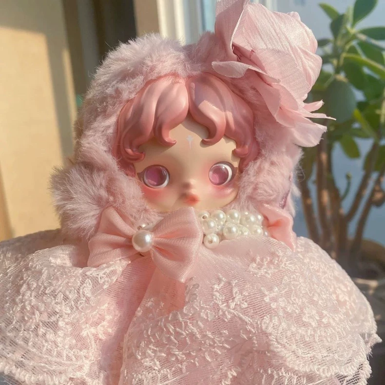 Elegant Skullpanda Doll Outfit: Lace & Pearl Fantasy Dress for Collectors - Image 1