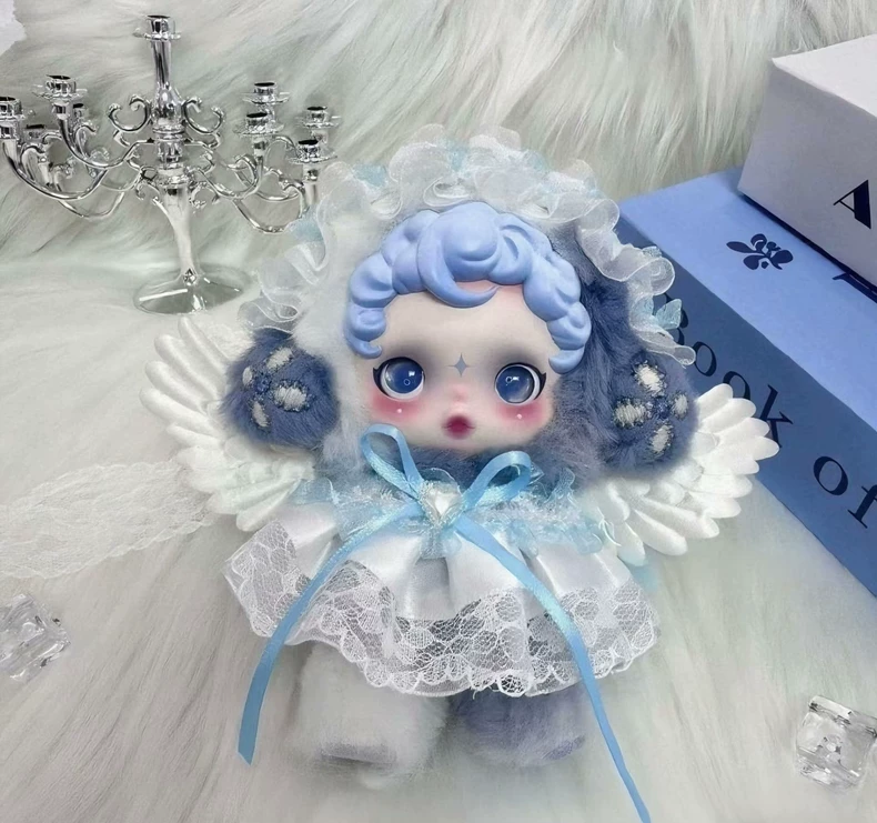 Whimsical Angelic Lace Outfit for Skullpanda – Plush Wings & Detachable Crown - Image 1