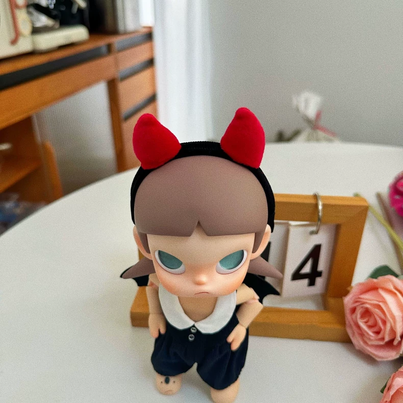 Zsiga BJD 1/8 Devil Outfit - Black Jumpsuit with Red Horns & Wings for Stylish Doll Collectors - Image 3
