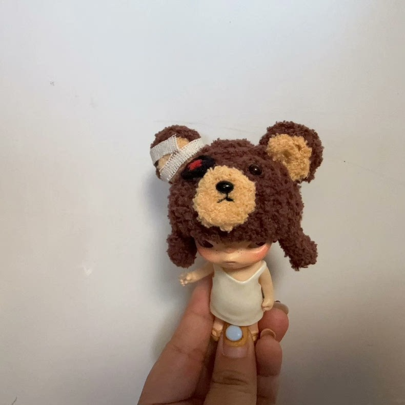 Handmade Skullpanda Bear Outfit Collectible – Knit Detail, Vibrant & Durable Miniature Figure - Image 3