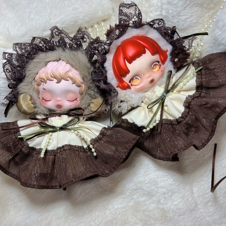 Whimsical Skullpanda Elegance Outfit – Lace & Plush Fantasy Doll Clothes for Collectors - Image 6