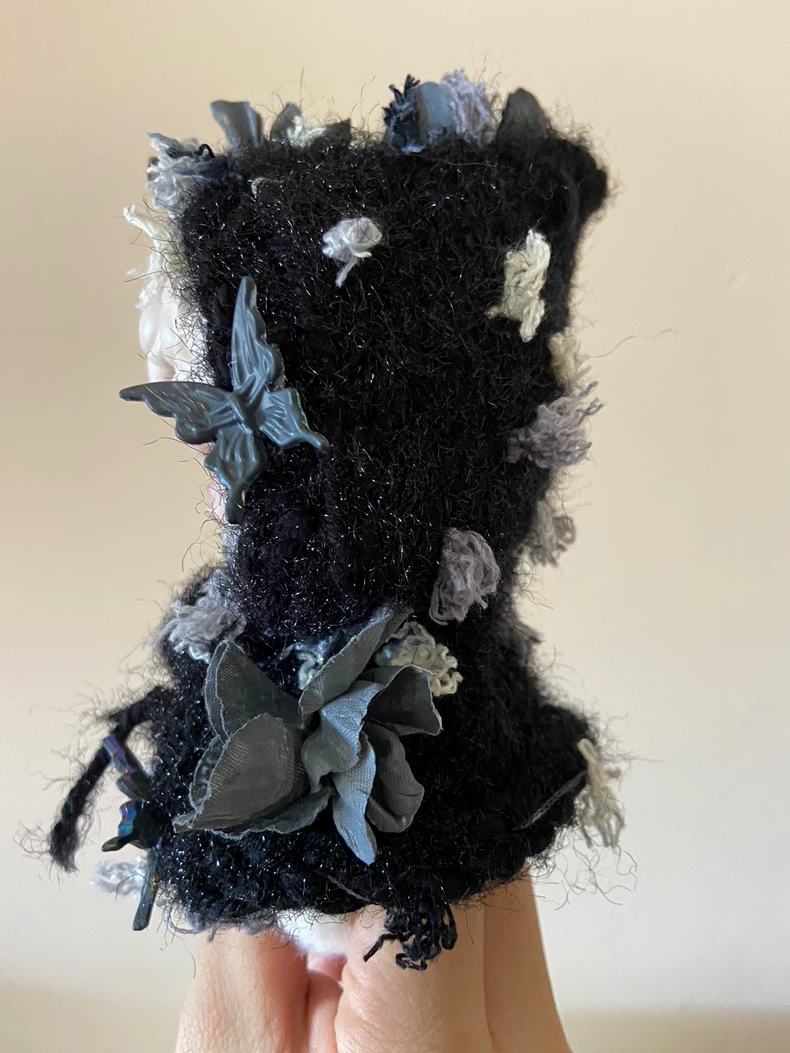Gothic Elegance Skullpanda Outfit – Plush, Luxe & Bold Fashion Statement - Image 7