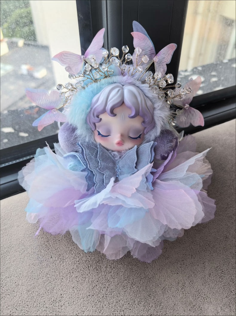 Skullpanda Fantasy Elegance Outfit - Lavender & Blue Tulle Cosplay Dress with Crystal Embellishments - Image 1