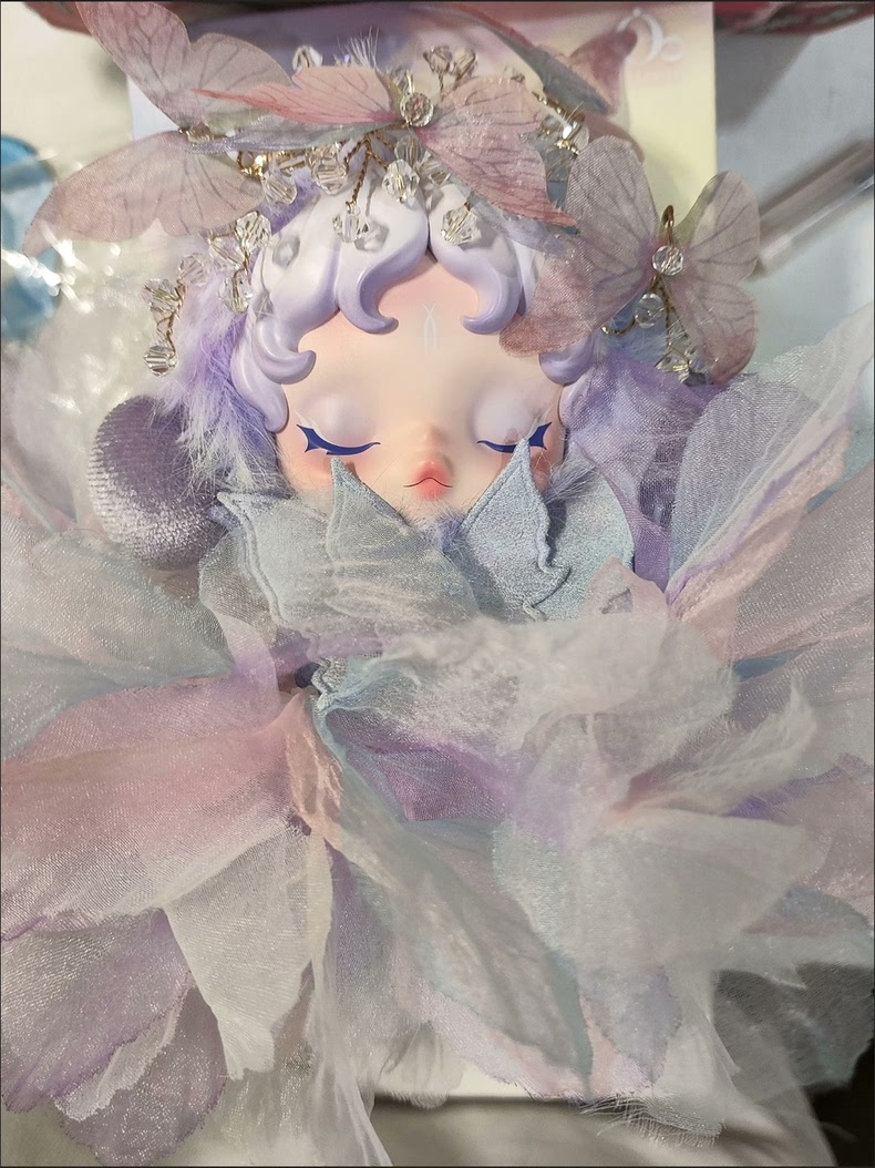 Skullpanda Fantasy Elegance Outfit - Lavender & Blue Tulle Cosplay Dress with Crystal Embellishments - Image 2