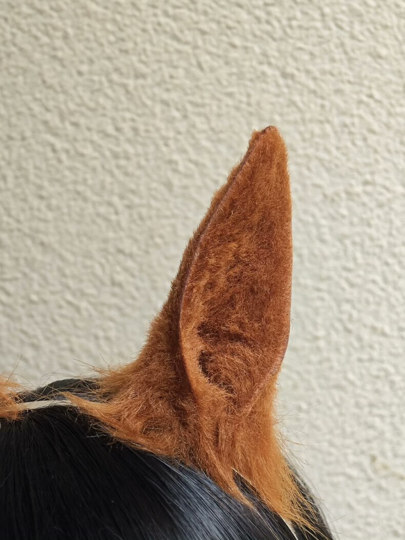 Handmade Plush Horse Ears Headband – Soft Faux Fur - Image 2