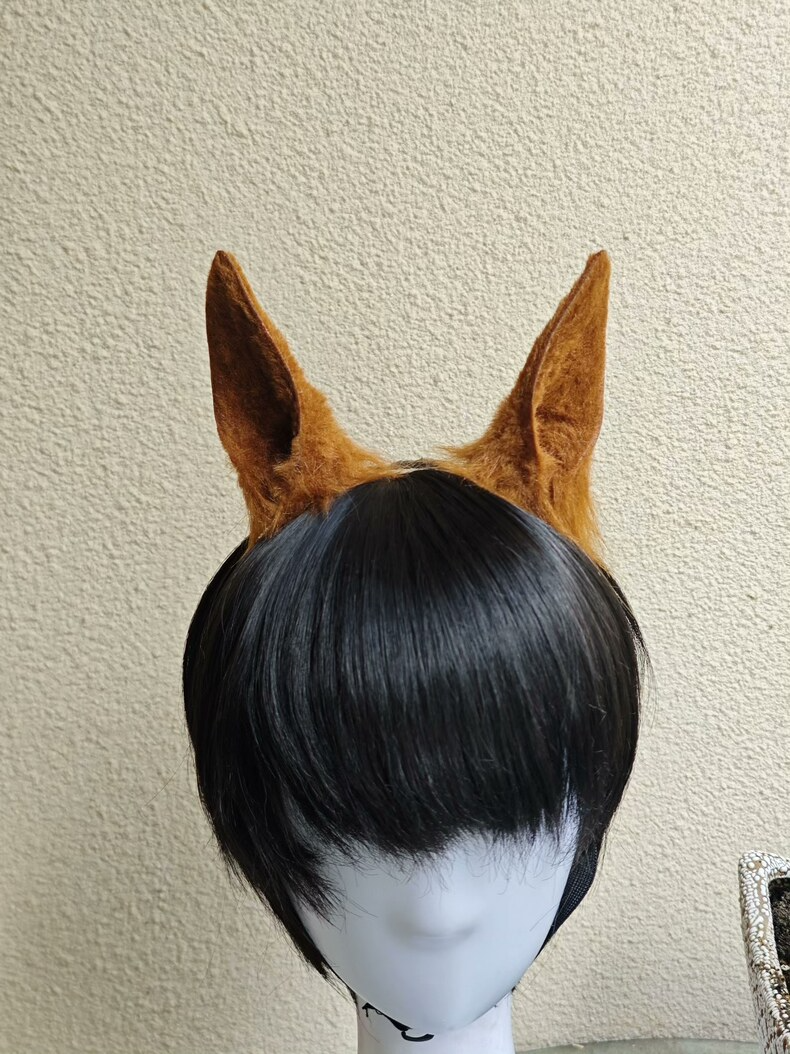 Handmade Plush Horse Ears Headband – Soft Faux Fur - Image 3