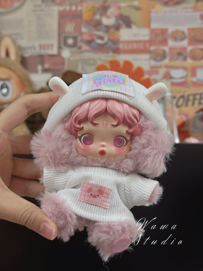 Charming Skullpanda Outfit for Labubu Dolls – Pastel Luxury & Playful Style - Image 1