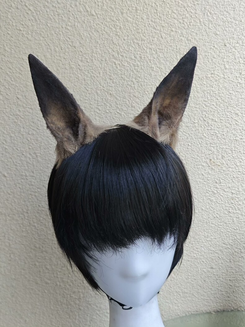 Handmade Plush Horse Ears – Realistic Gradient Brown - Image 3