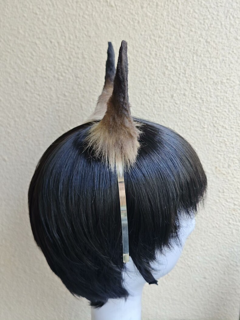 Handmade Plush Horse Ears – Realistic Gradient Brown - Image 4