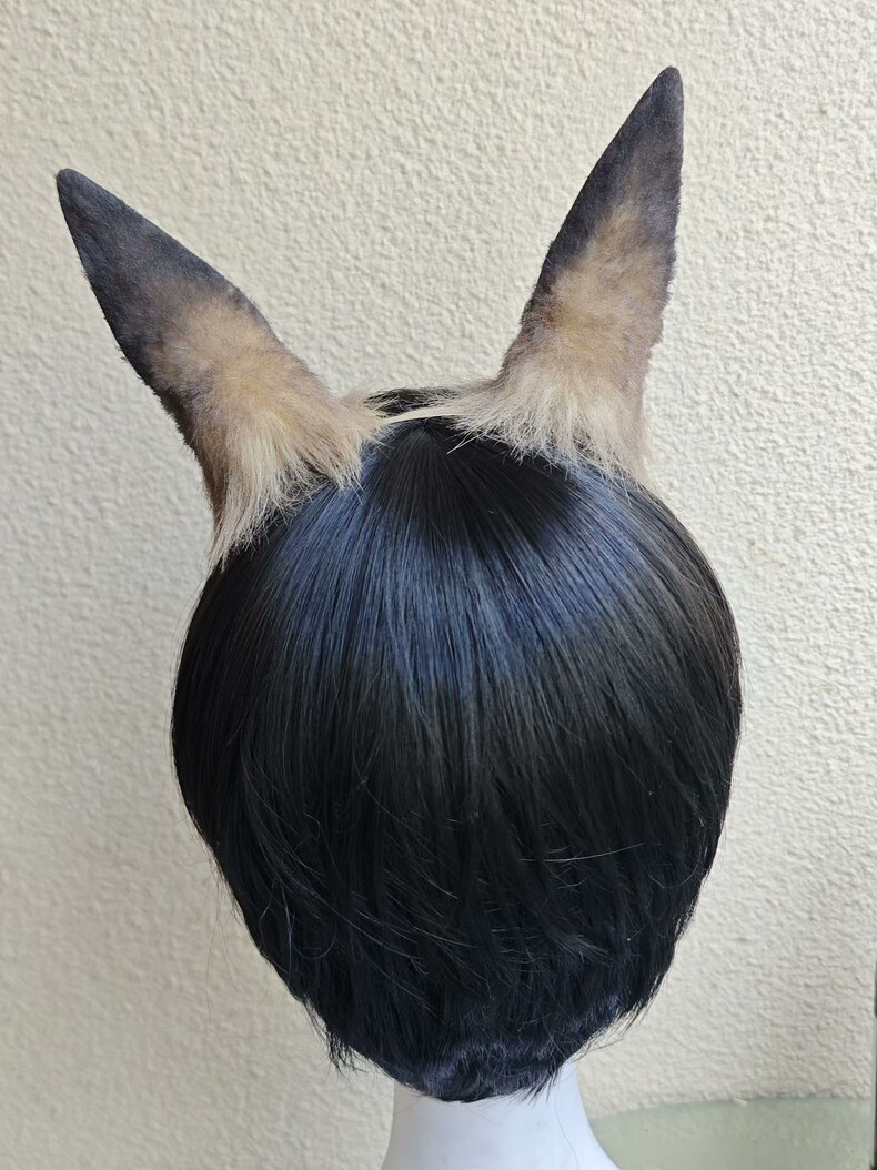 Handmade Plush Horse Ears – Realistic Gradient Brown - Image 5