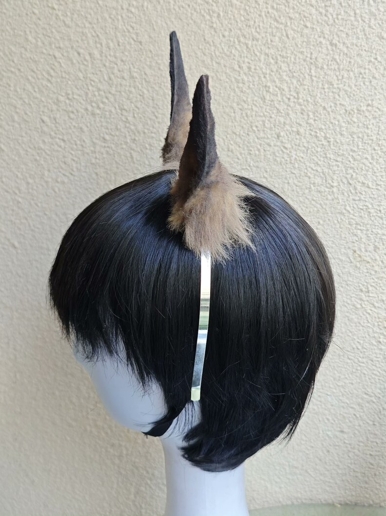 Handmade Plush Horse Ears – Realistic Gradient Brown - Image 6