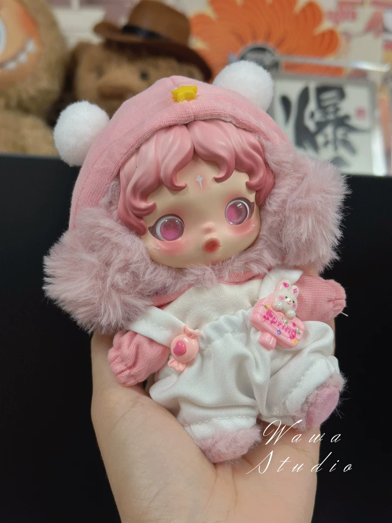 Adorable Skullpanda Doll Outfit – Plush Pastel Pink Hat & Matching Set for Collectors - Image 4