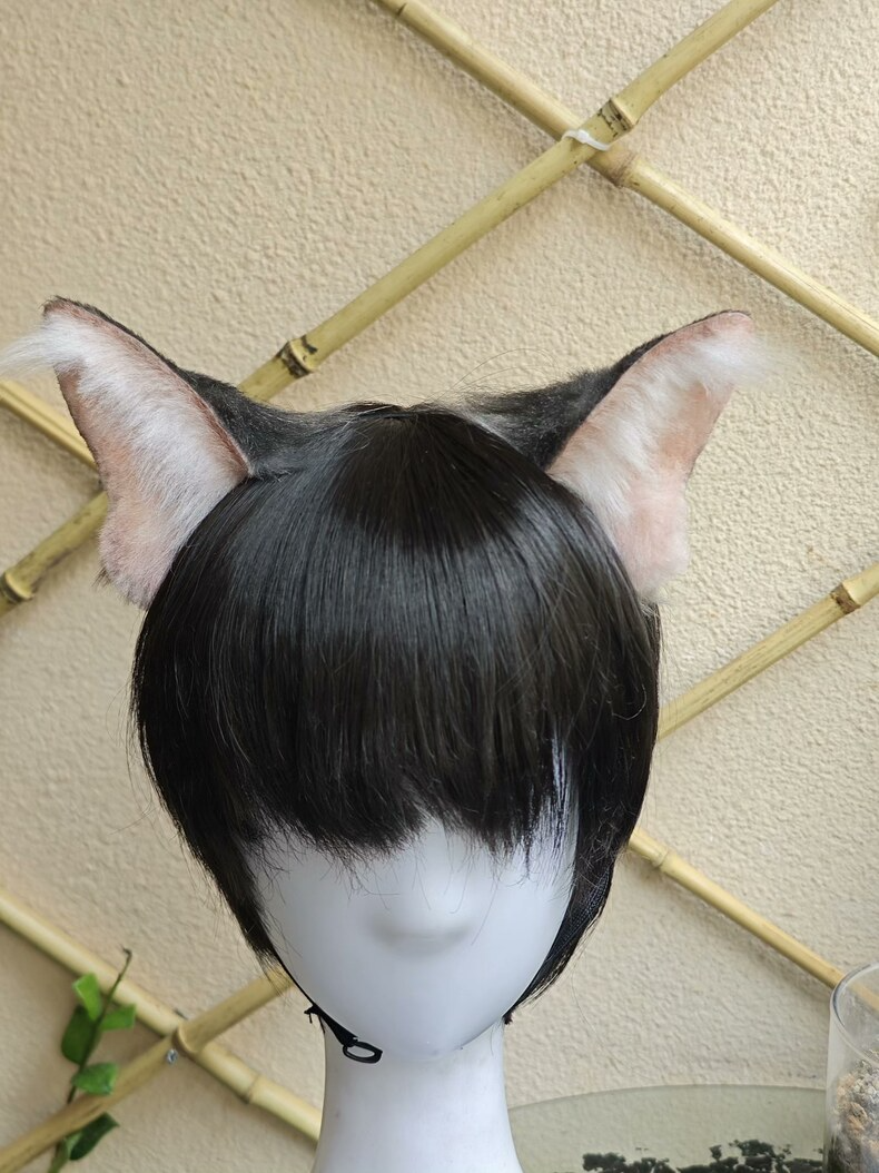 Realistic Tabby Cat Ears Headband – Handmade Faux Fur - Image 3