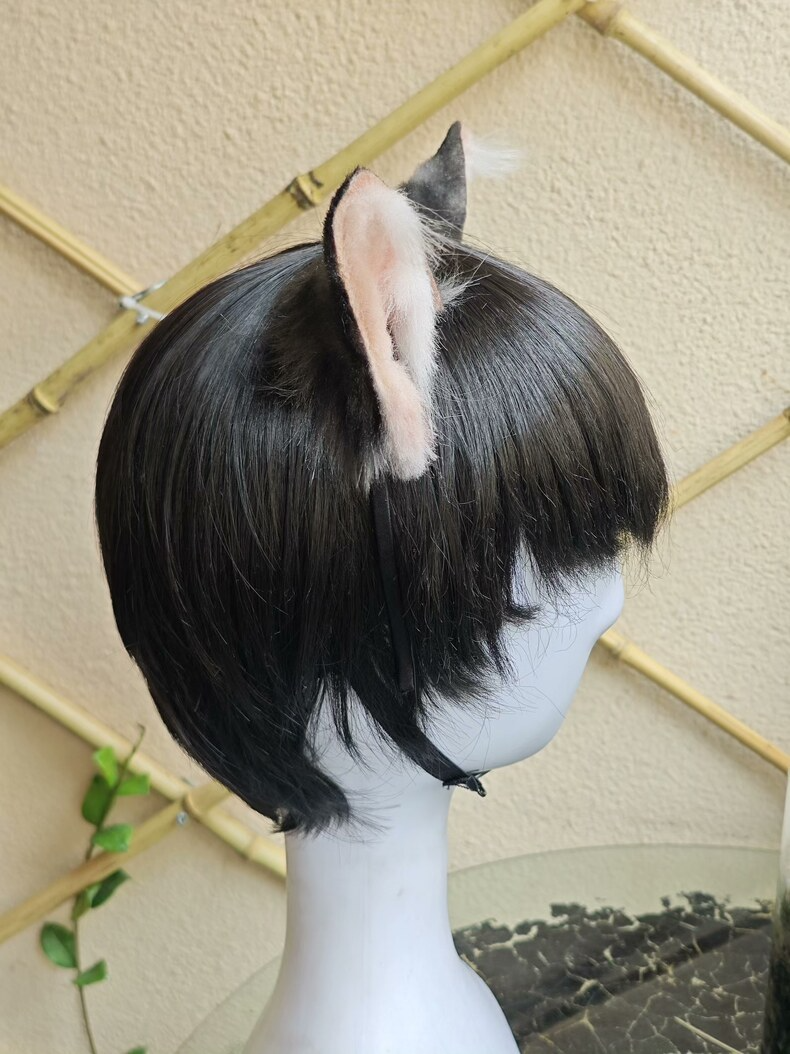 Realistic Tabby Cat Ears Headband – Handmade Faux Fur - Image 4