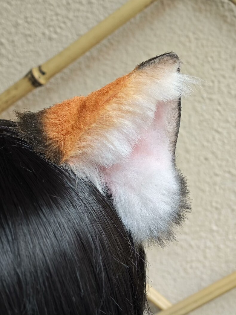 Handmade Calico Cat Ears - Soft Faux Fur Cosplay - Image 1