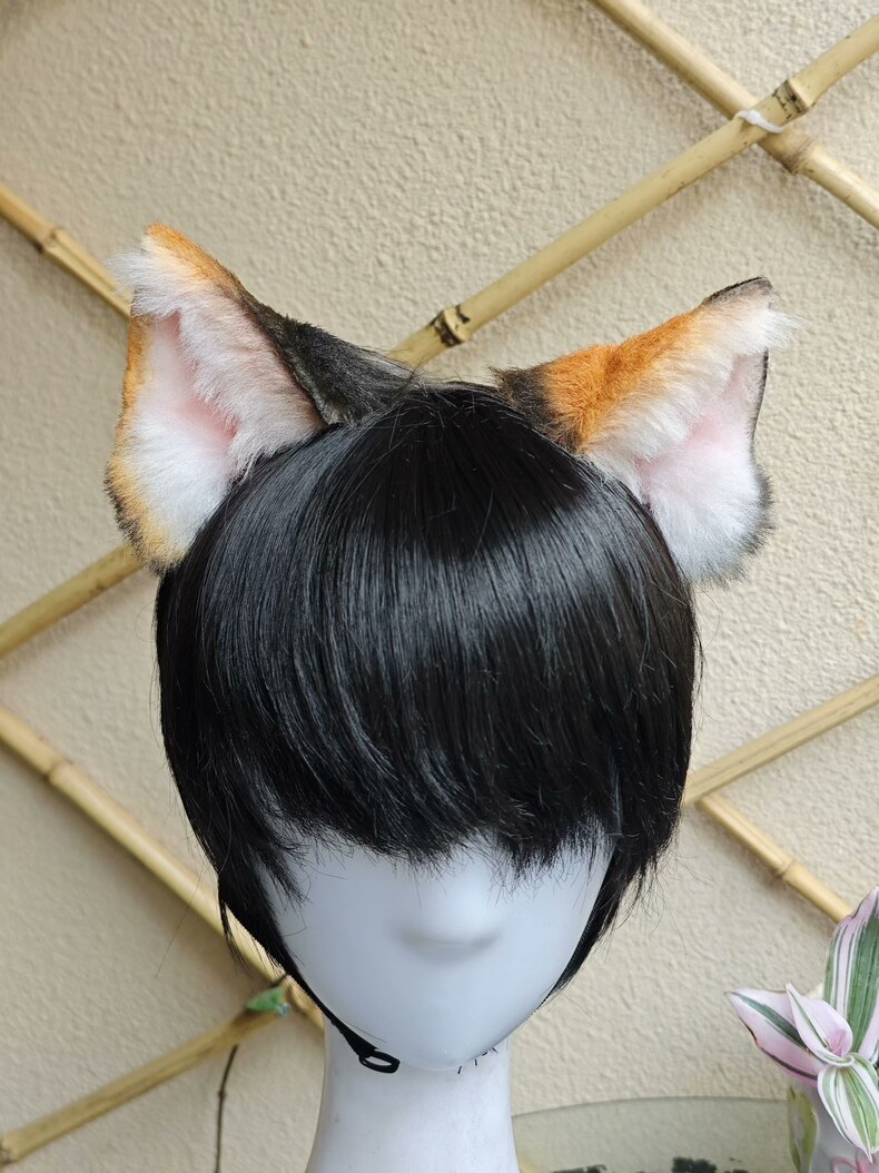 Handmade Calico Cat Ears - Soft Faux Fur Cosplay - Image 3