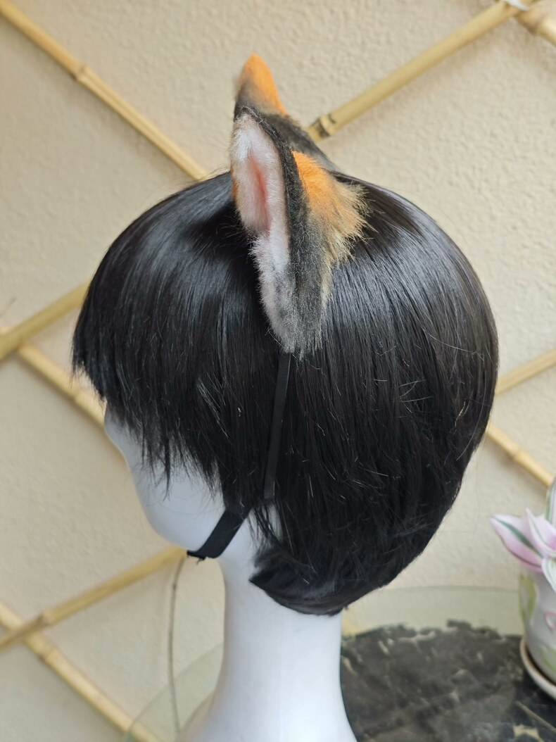 Handmade Calico Cat Ears - Soft Faux Fur Cosplay - Image 6