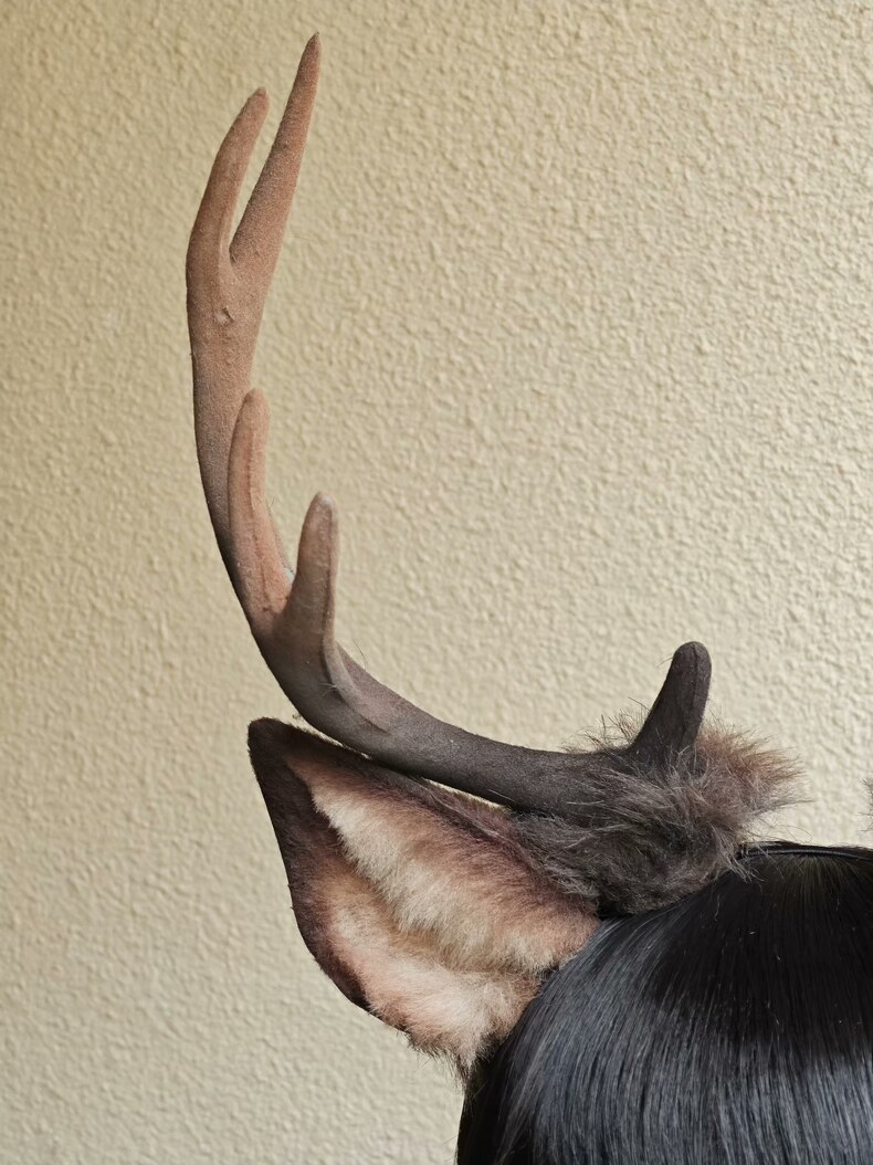 Realistic Handmade Deer Ears & Antlers Headband - Image 2