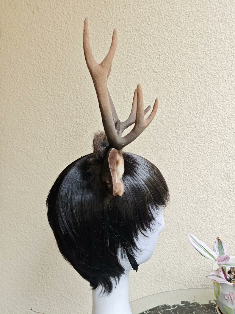 Realistic Handmade Deer Ears & Antlers Headband - Image 4
