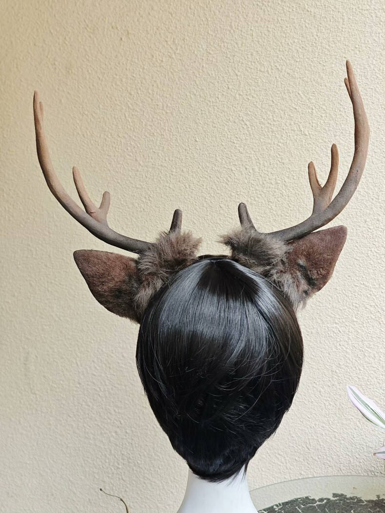 Realistic Handmade Deer Ears & Antlers Headband - Image 6