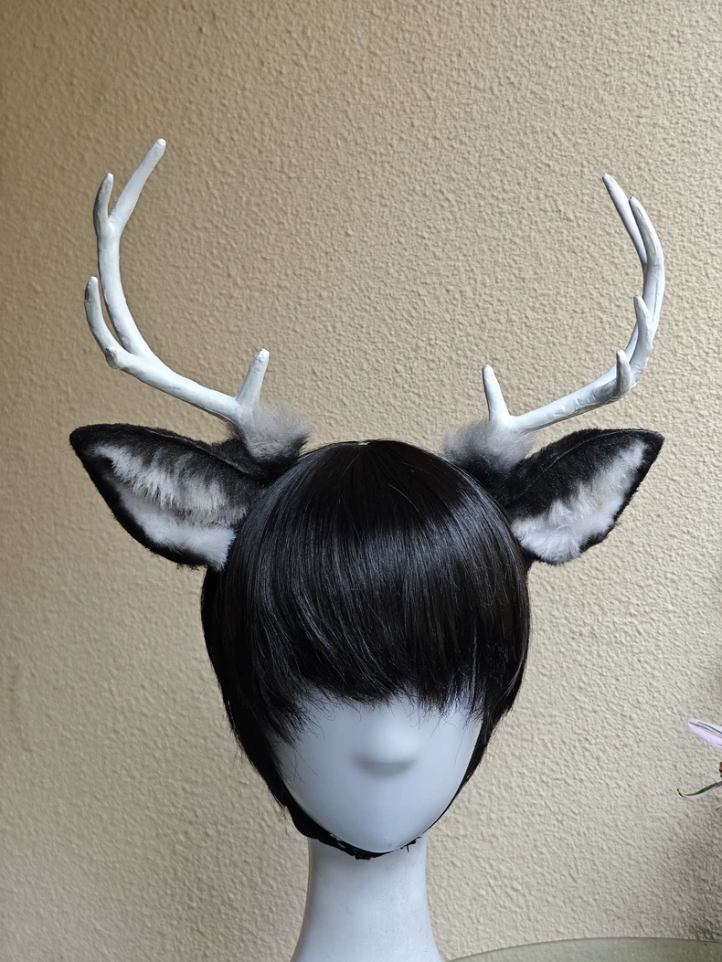 Handmade Realistic Deer Ears & Antlers Headband for Cosplay - Image 3