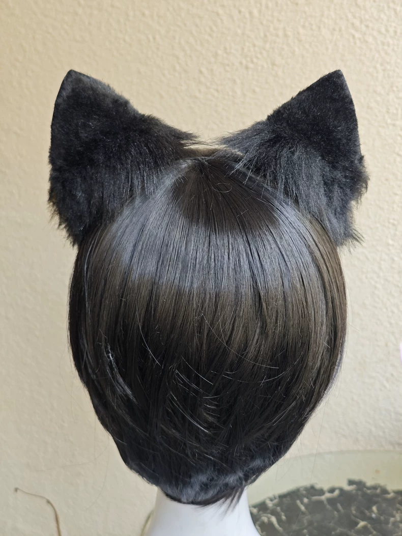 Luxury Black & Gold Faux Fur Animal Ears - Image 5