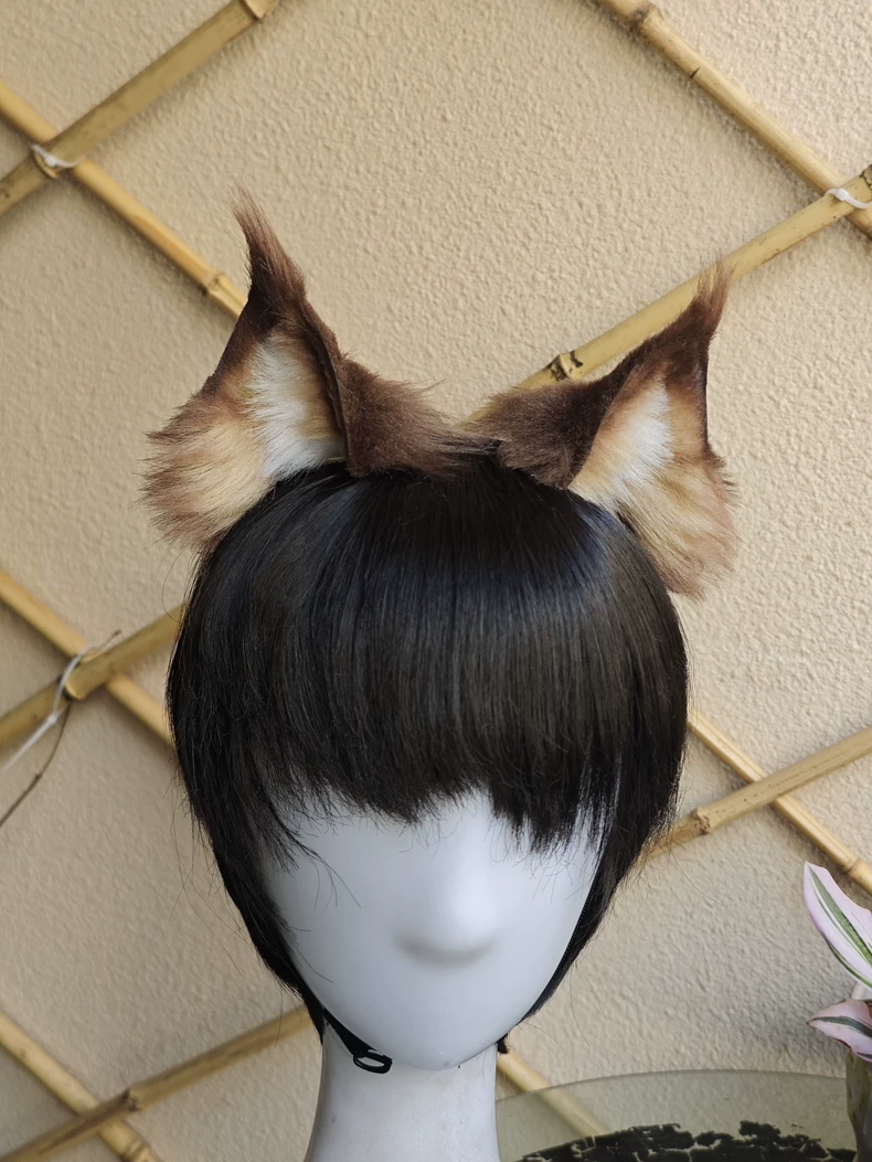 Realistic Plush Cat Ears – Handmade Faux Fur Hairpiece - Image 3