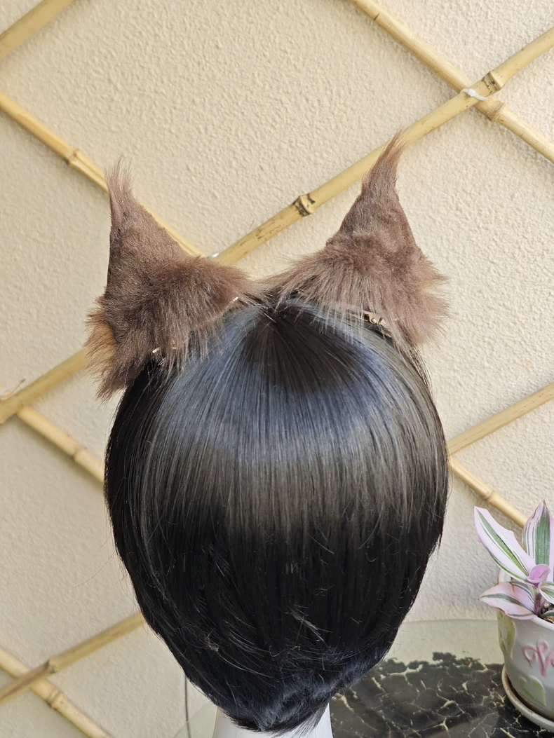 Realistic Plush Cat Ears – Handmade Faux Fur Hairpiece - Image 5