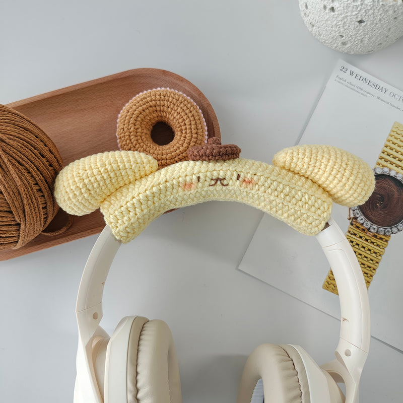 Pompompurin-Inspired Crochet Headphone Cover