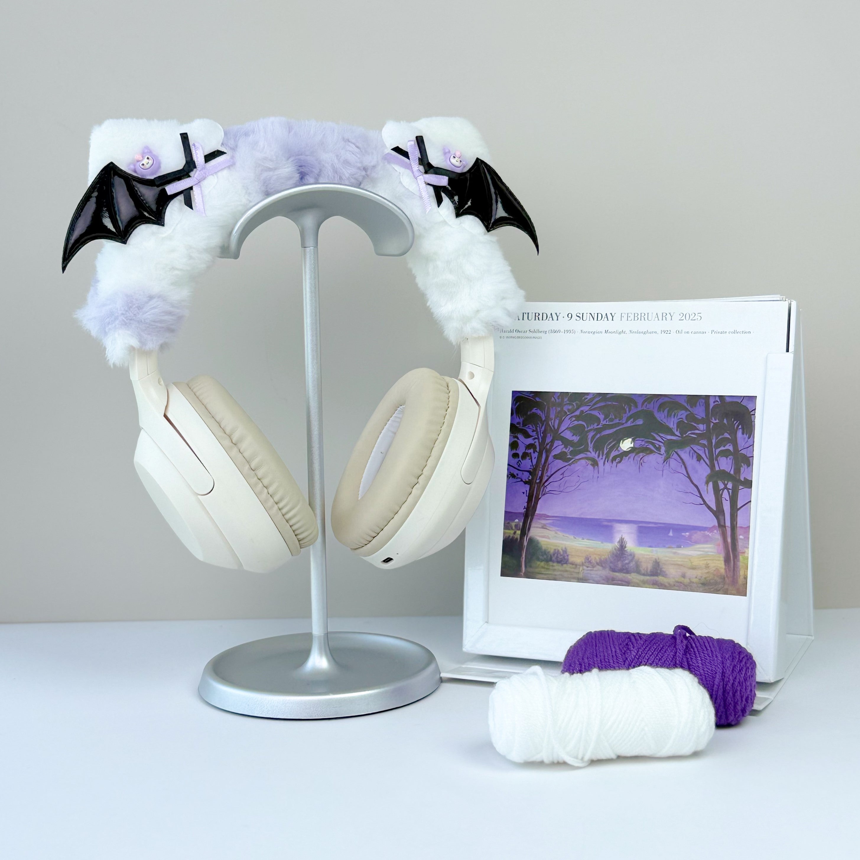Kuromi Inspired Bat Wing Headphone Cover