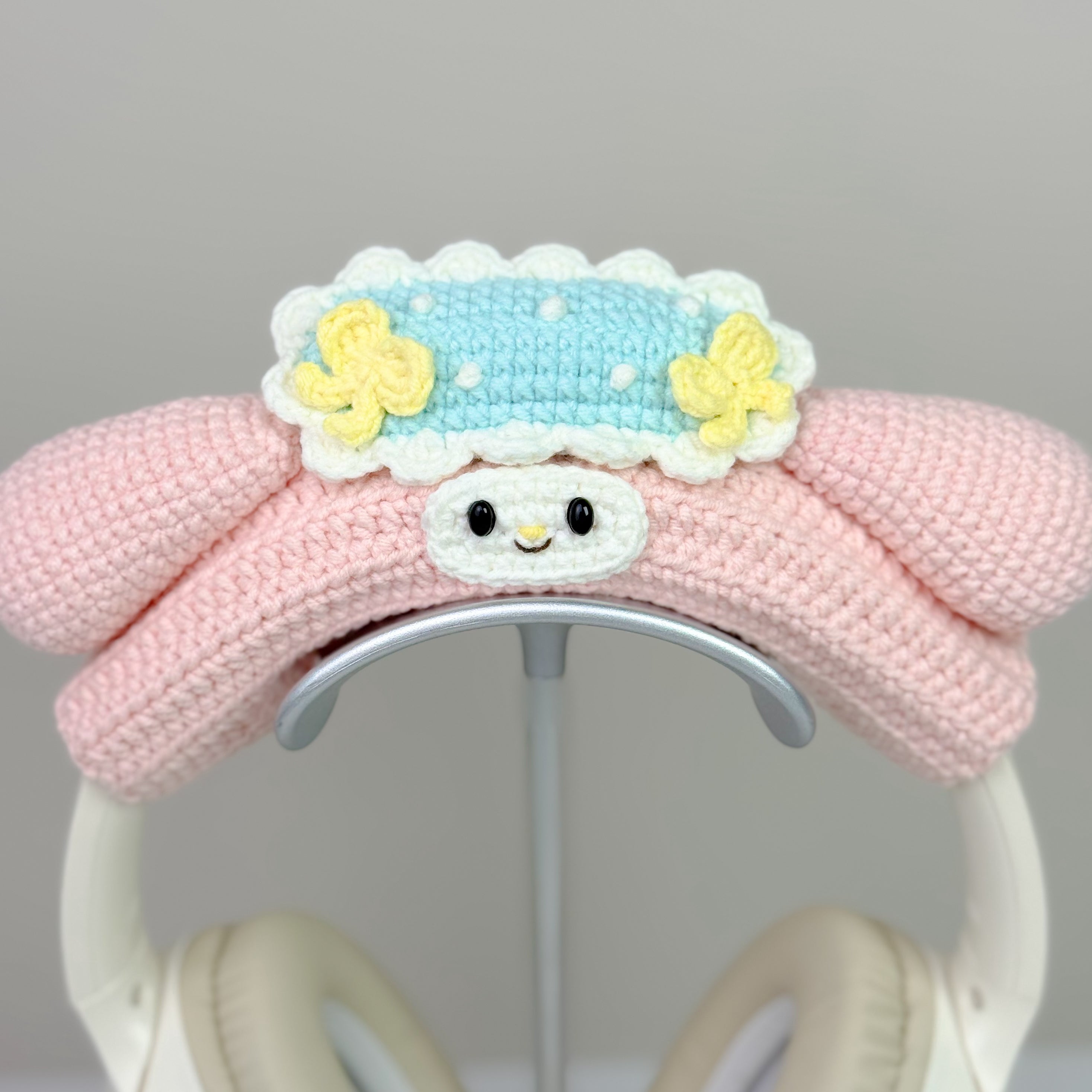 My Melody-Inspired Crochet Headphone Cover