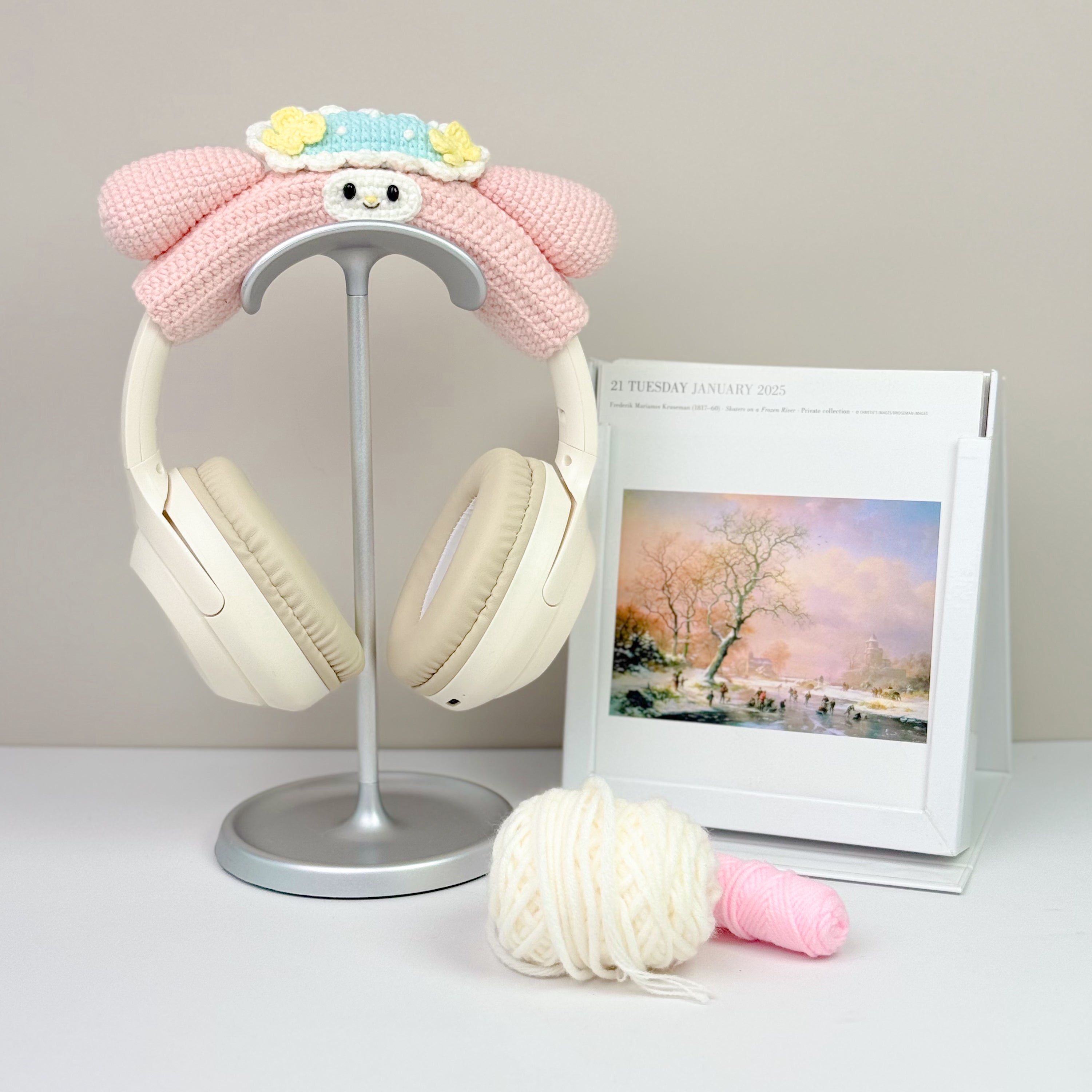 My Melody-Inspired Crochet Headphone Cover