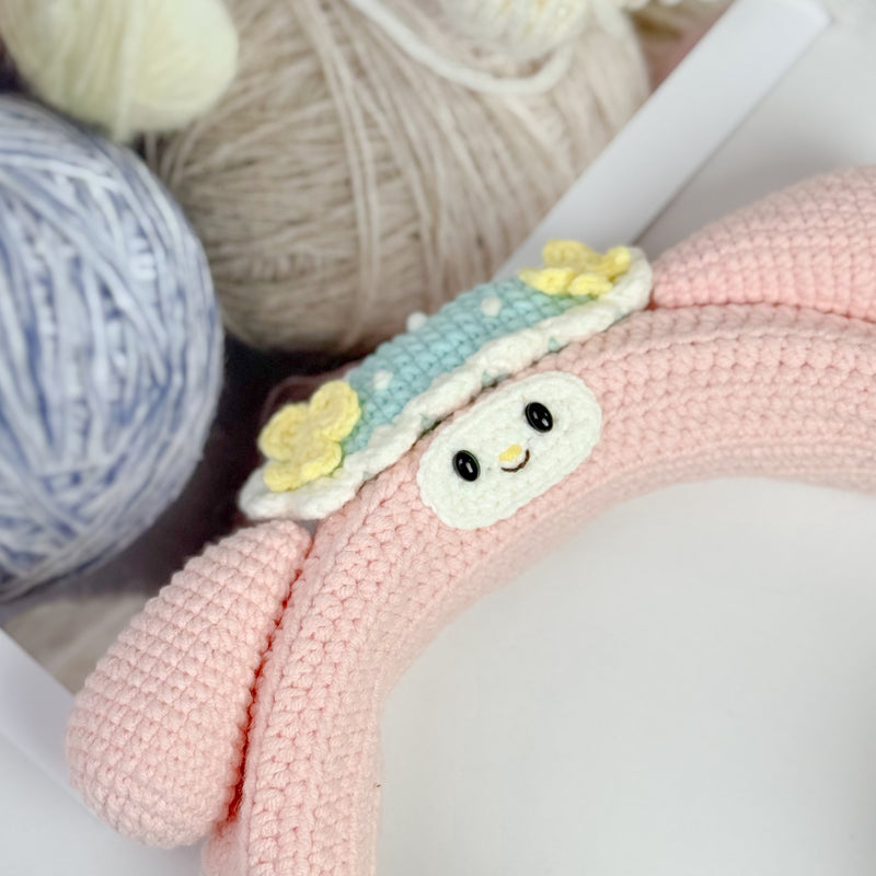 My Melody-Inspired Crochet Headphone Cover