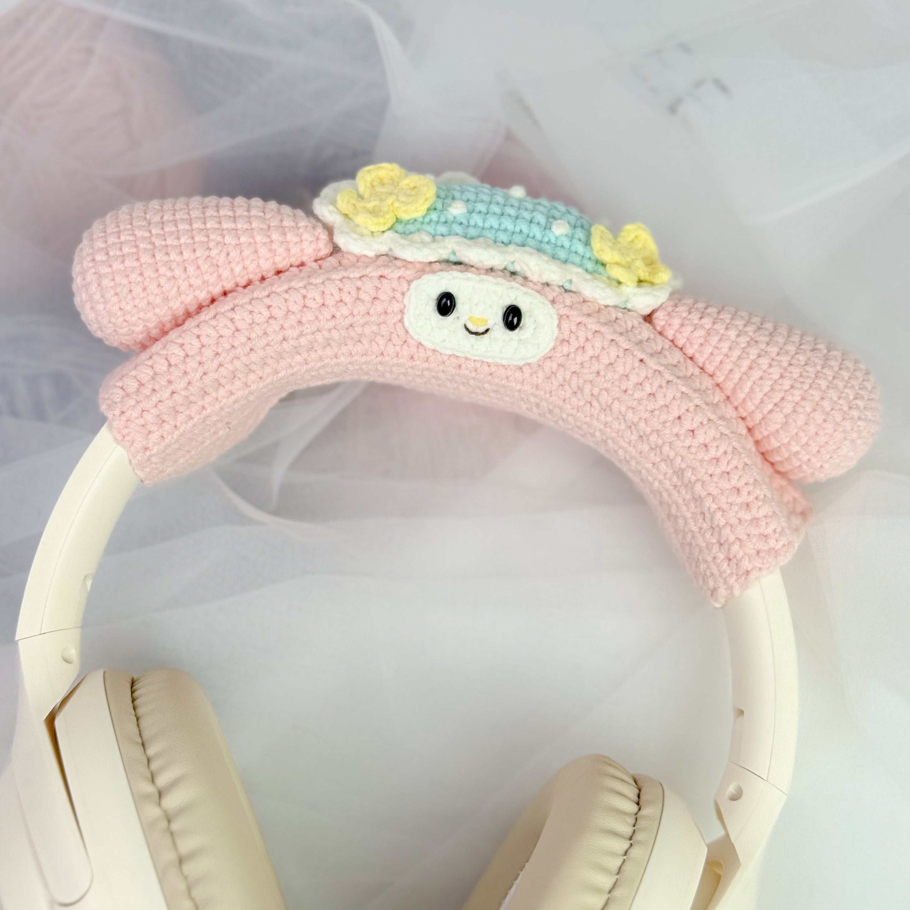 My Melody-Inspired Crochet Headphone Cover