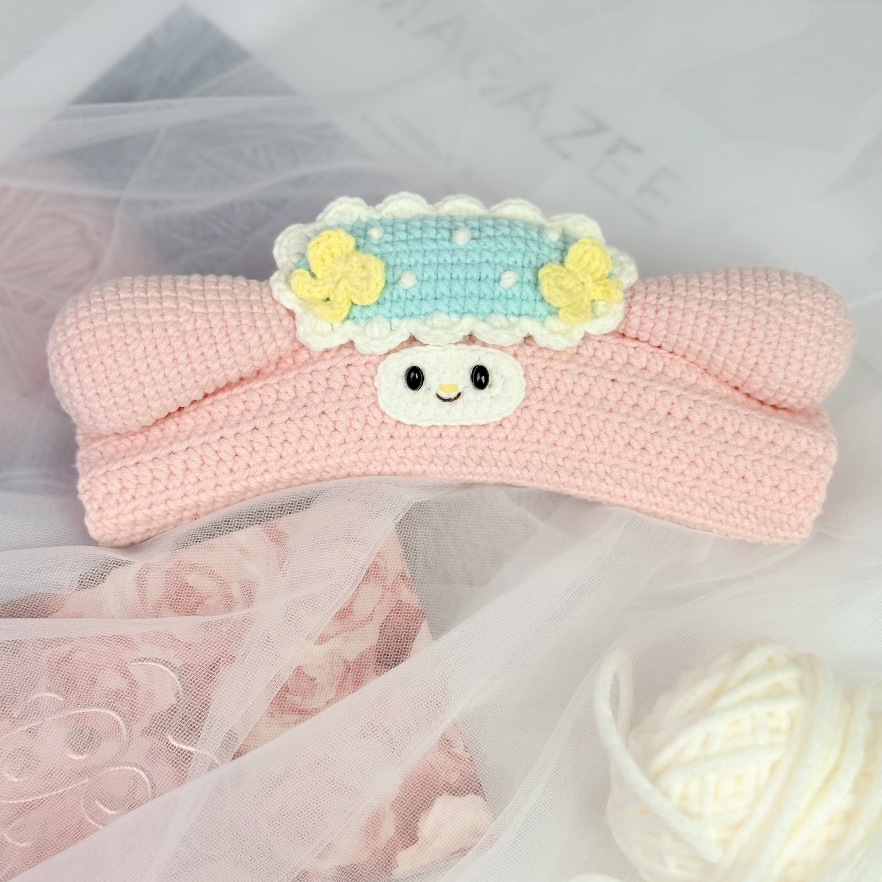 My Melody-Inspired Crochet Headphone Cover