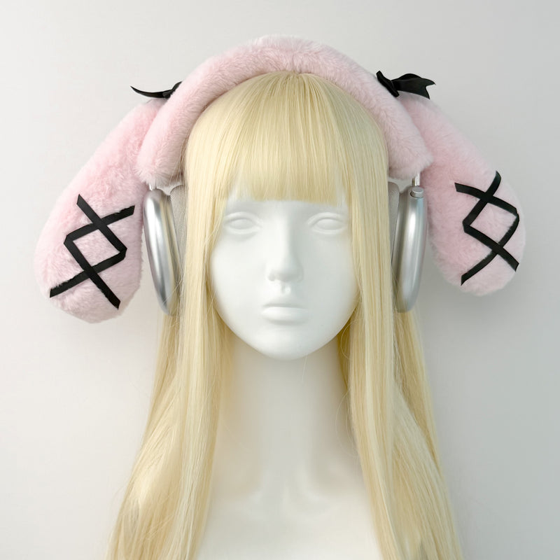 Pink Bunny Ear Headphone Cover