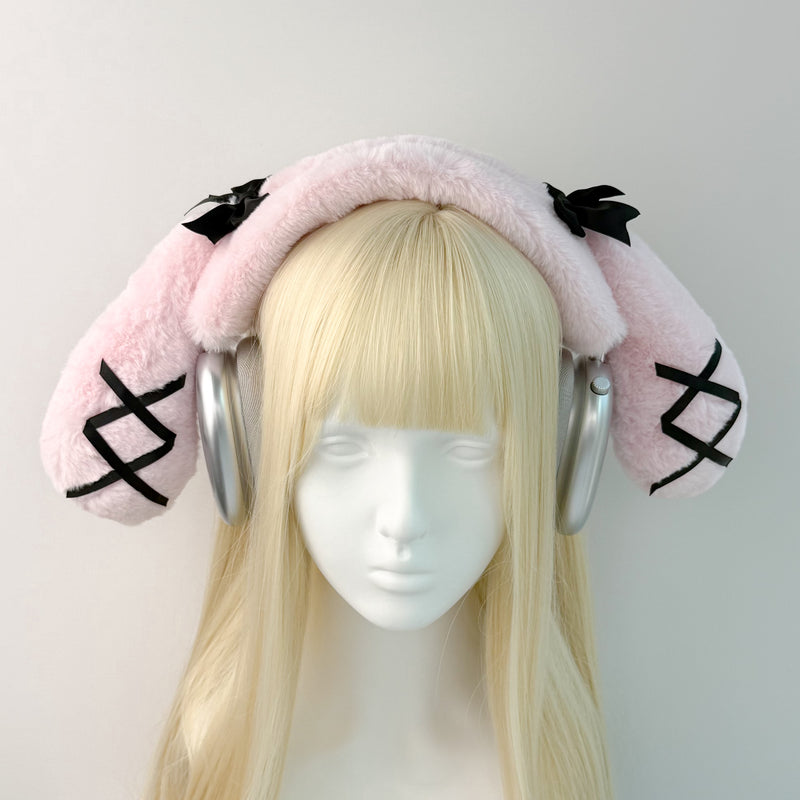 Pink Bunny Ear Headphone Cover